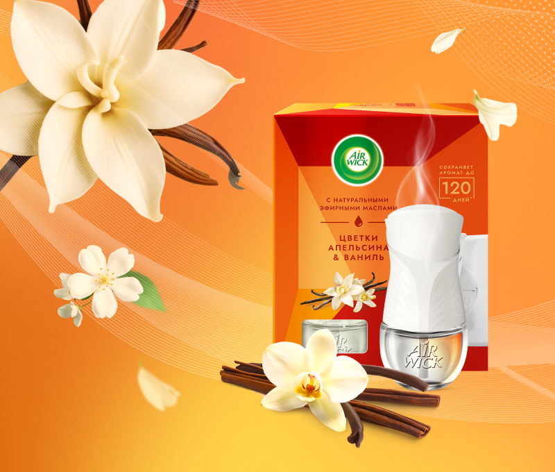 Диффузор аромамасел в комплекте со сменным флаконом Цветки апельсина & ваниль