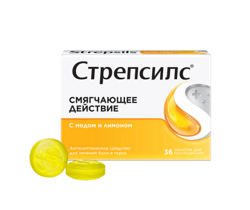 Стрепсилс® с Медом и Лимоном (таблетки для рассасывания, 36 шт.)
